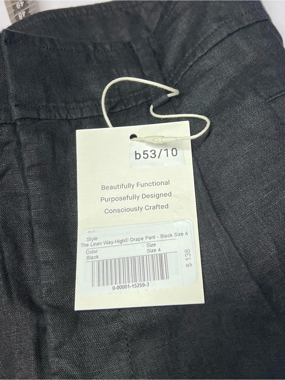 Everlane The Linen Way-High Drape Pant Black Wide Leg Classic Trousers Sz 4 NWT